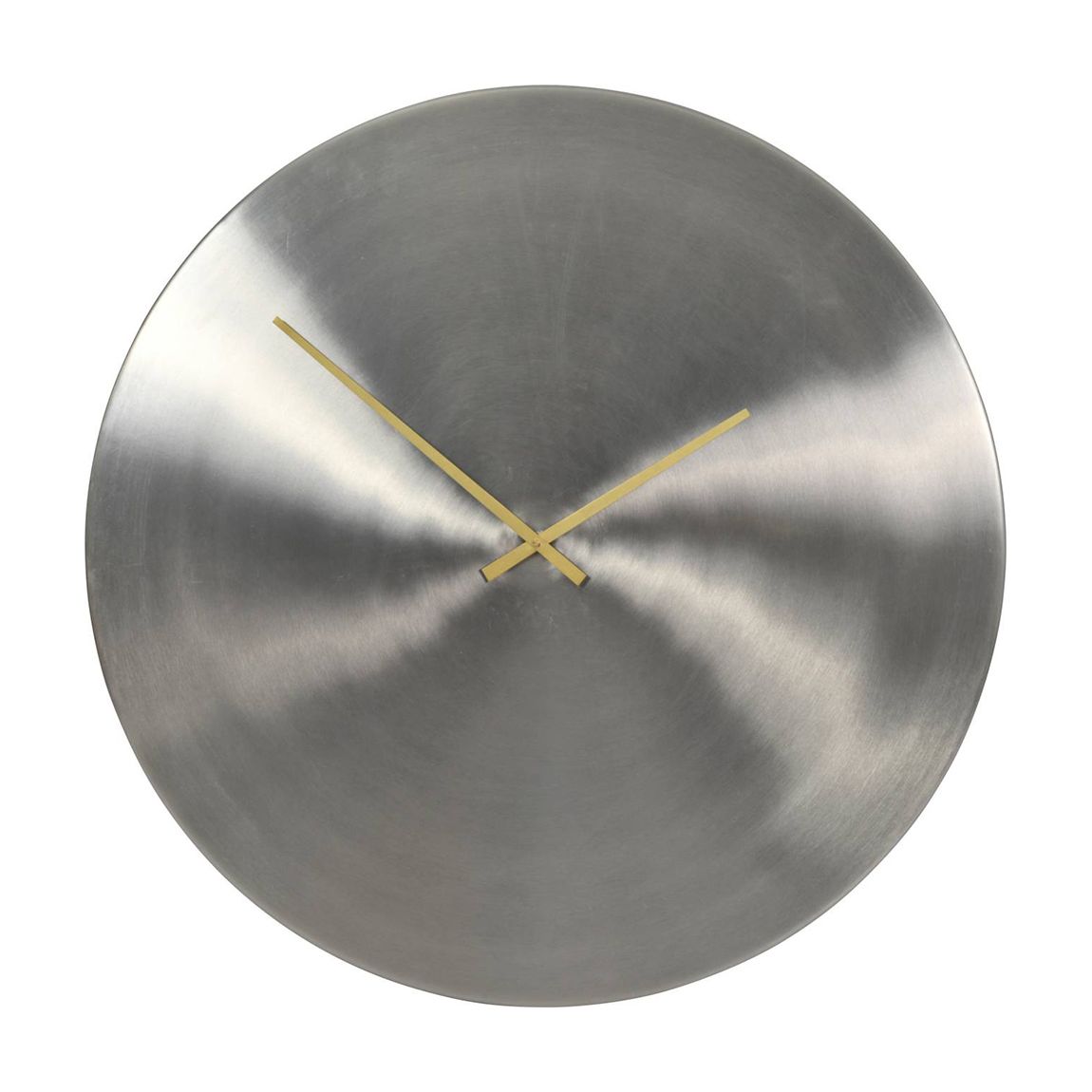 Lode Brushed Silver Wall Clock with brass hands main product photo