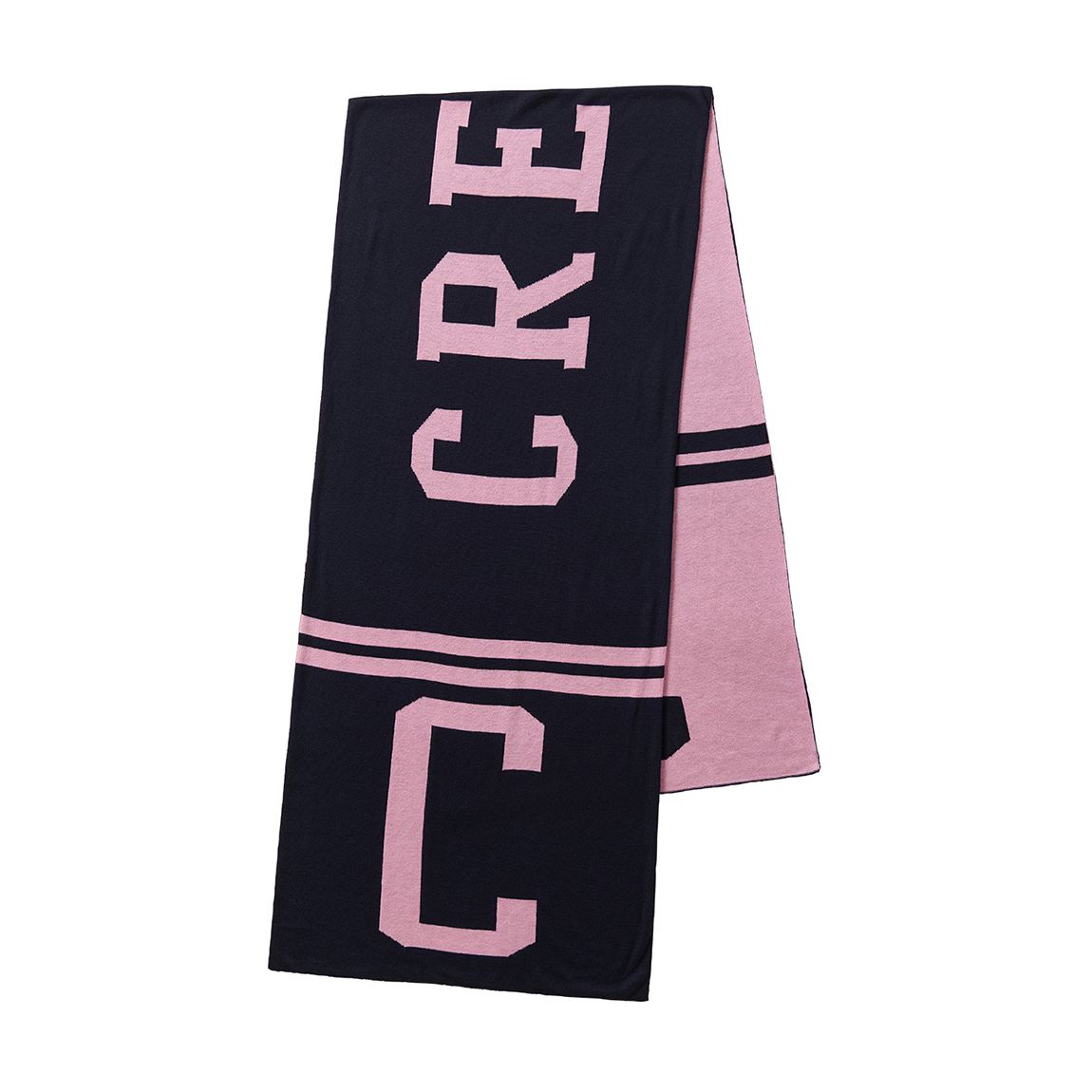 Navy/Pink Wool Blend Scarf main product photo