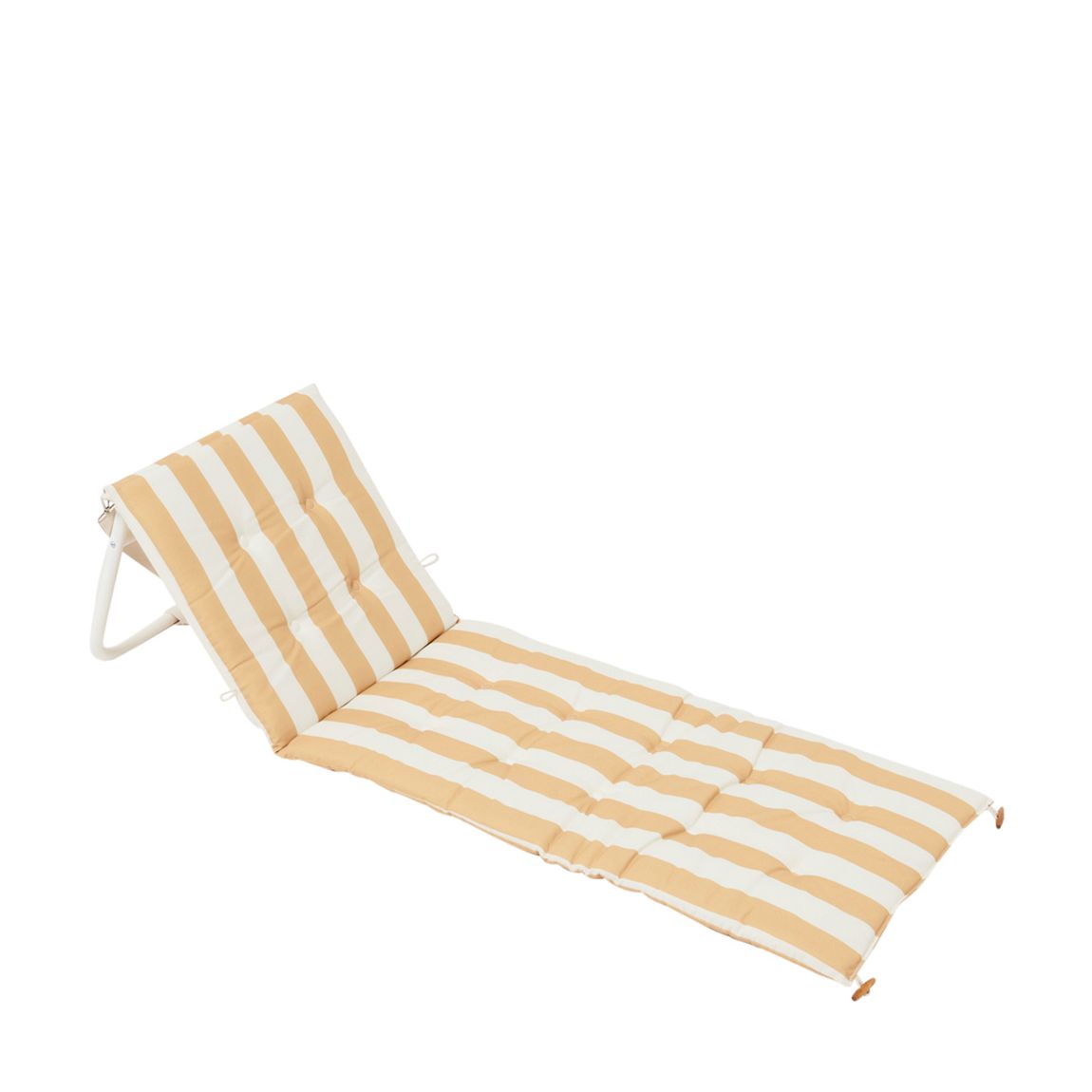 Reclining Beach Chair Mango Bay Golden Mustard Stripe main product photo