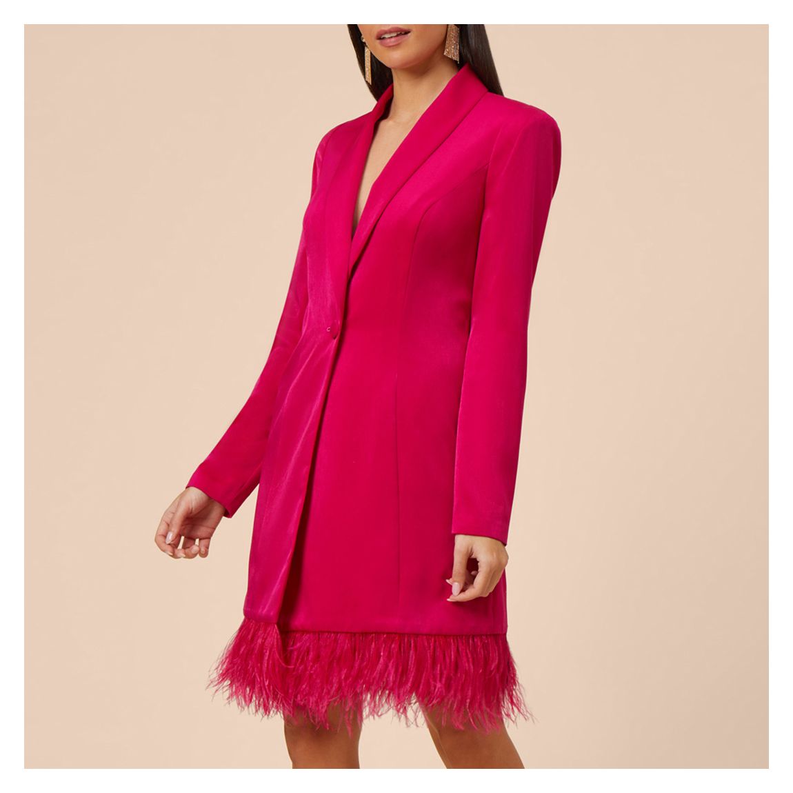 Pink Blazer Feather Dress main product photo