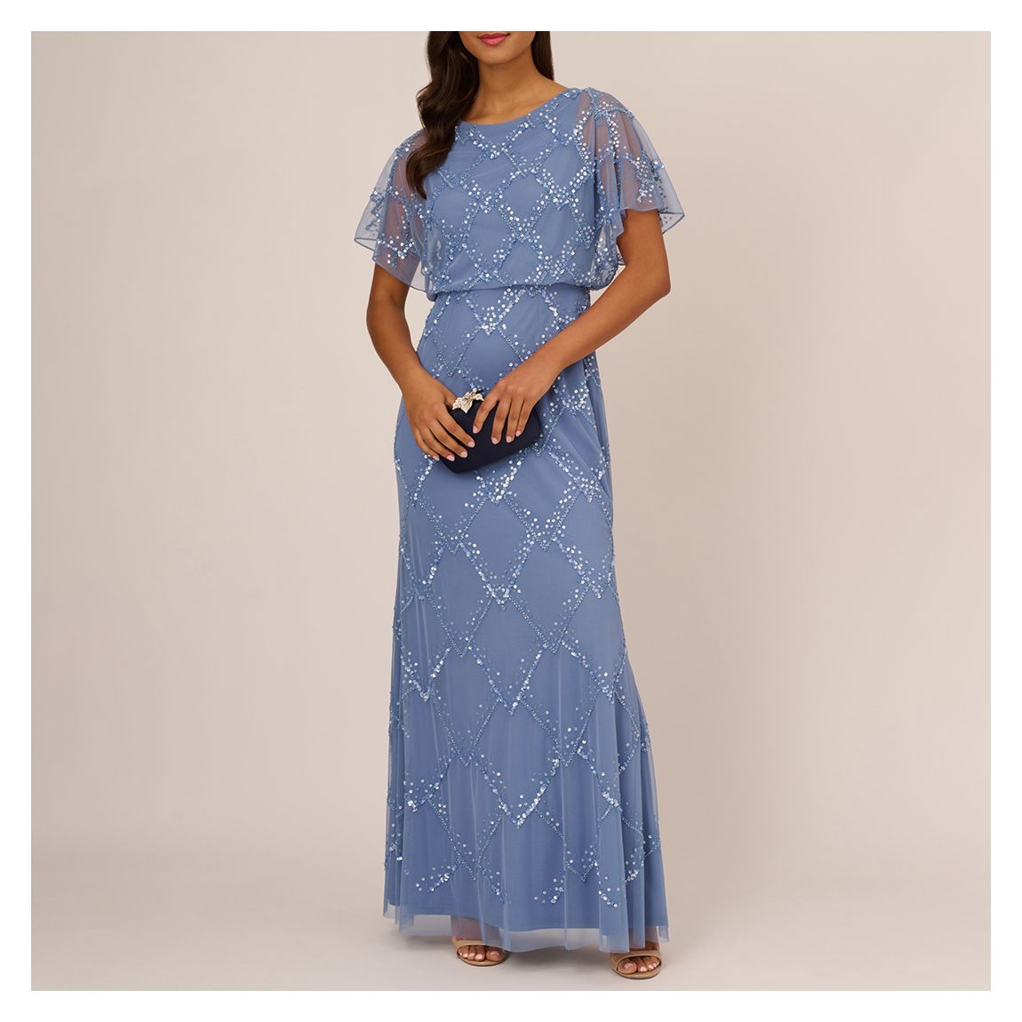 Blue Beaded Blouson Dress main product photo