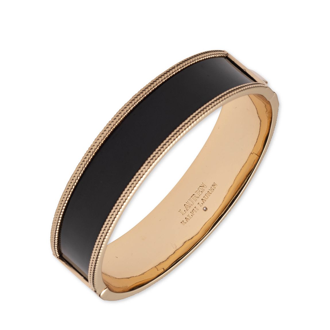 Gold Jet Black Enamel Bangle main product photo