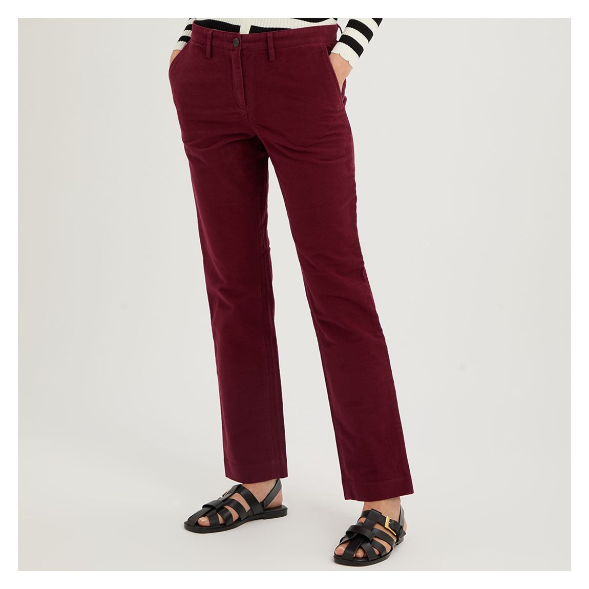 Burgundy Stretch Moleskin Trousers main product photo