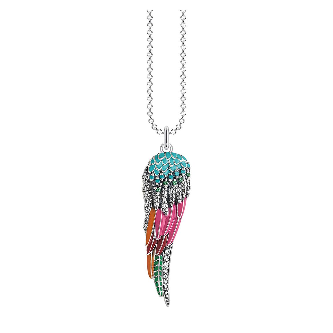 925 Sterling Silver Multi Parrot Wing Necklace 50cm main product photo