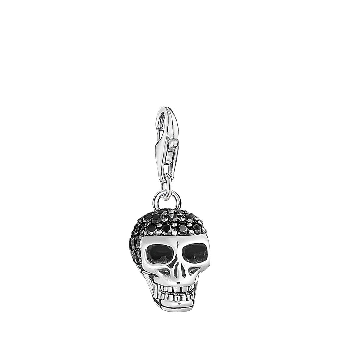 925 Sterling Silver Skull Pave Pendant main product photo