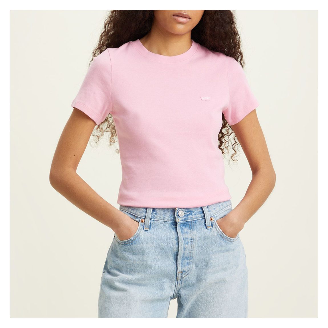 Pink Ribbed Cotton T-Shirt main product photo