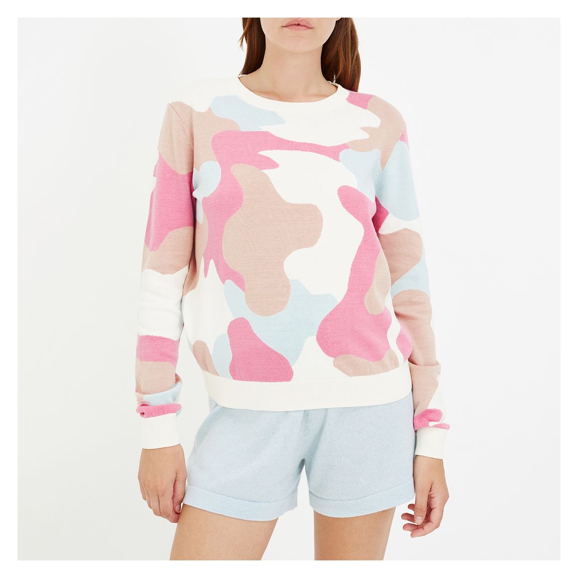 Pink Camo Cotton Jumper main product photo