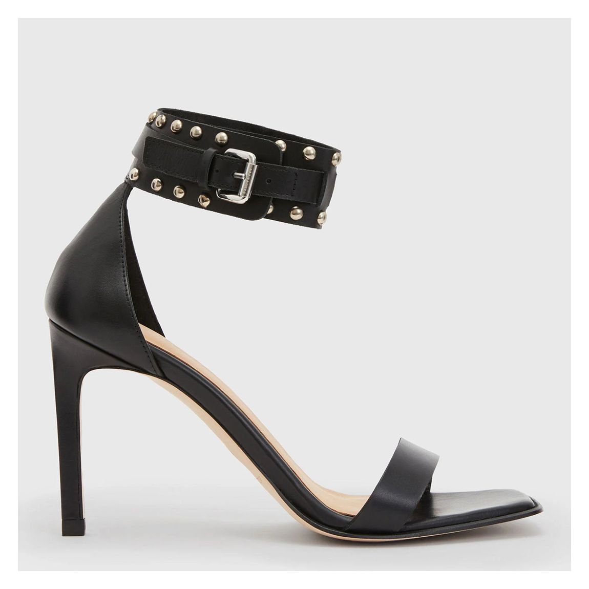 Black Alma Stud Heeled Sandals main product photo