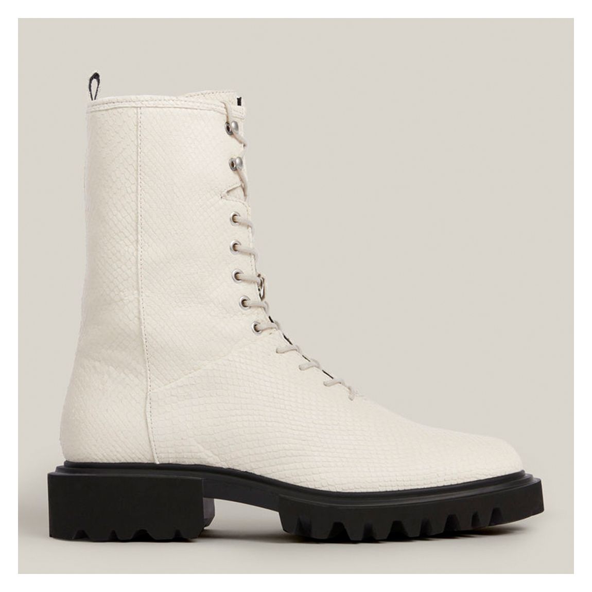 White Maren Snake Ankle Boots main product photo