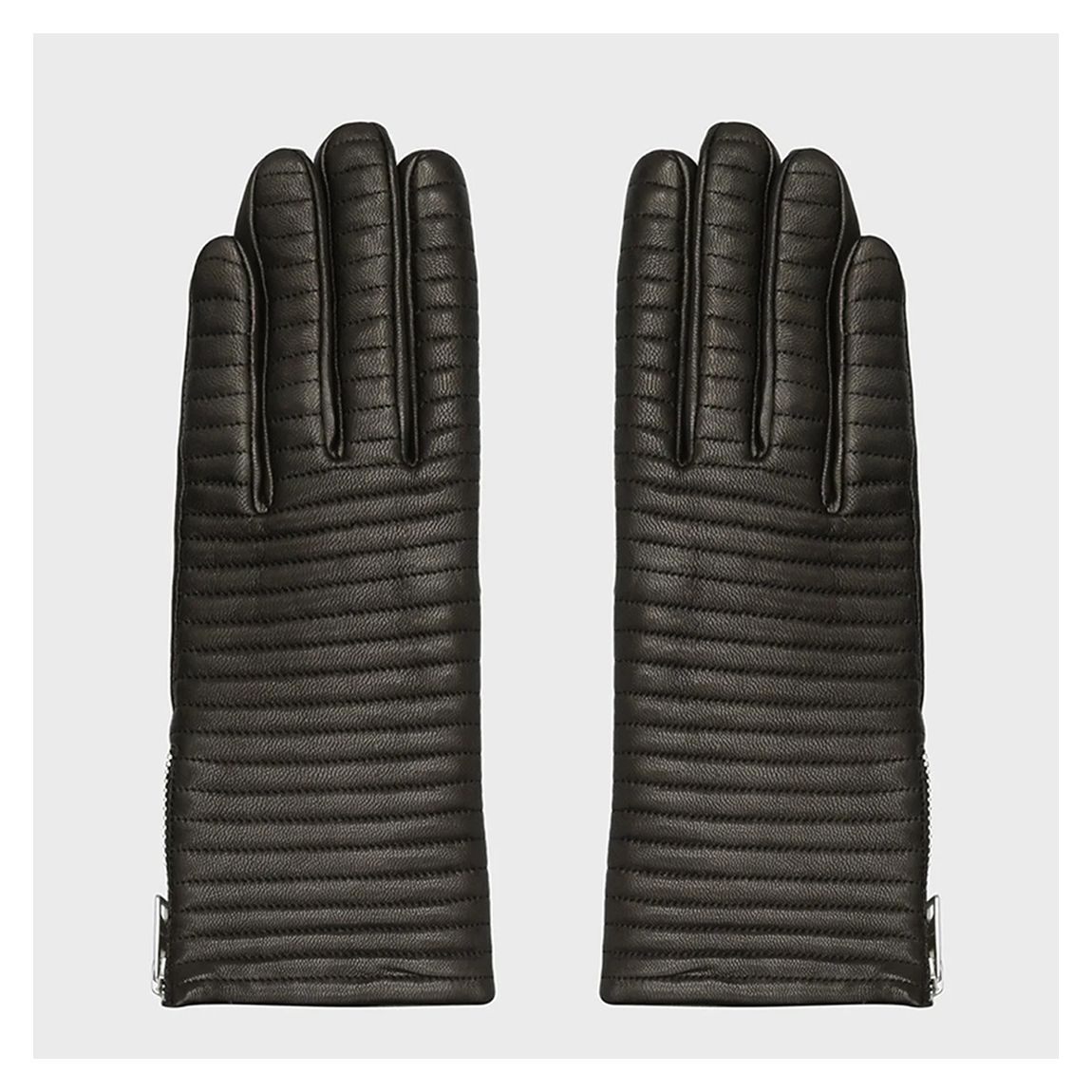 Black Dull Nickel Quinn Leather Gloves main product photo
