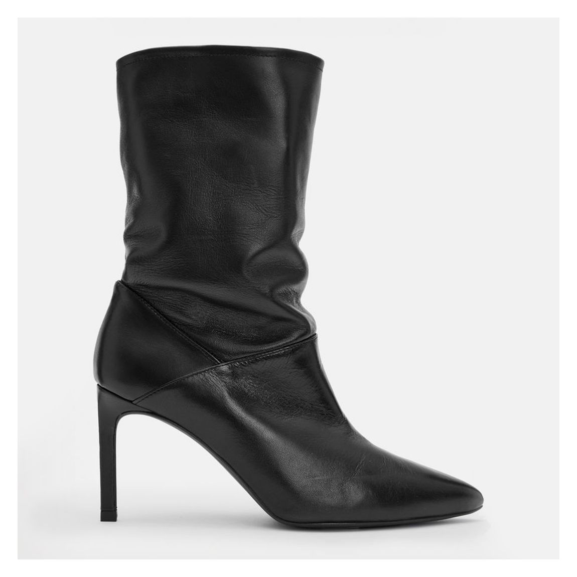 Black Orlana Leather Heeled Ankle Boots main product photo