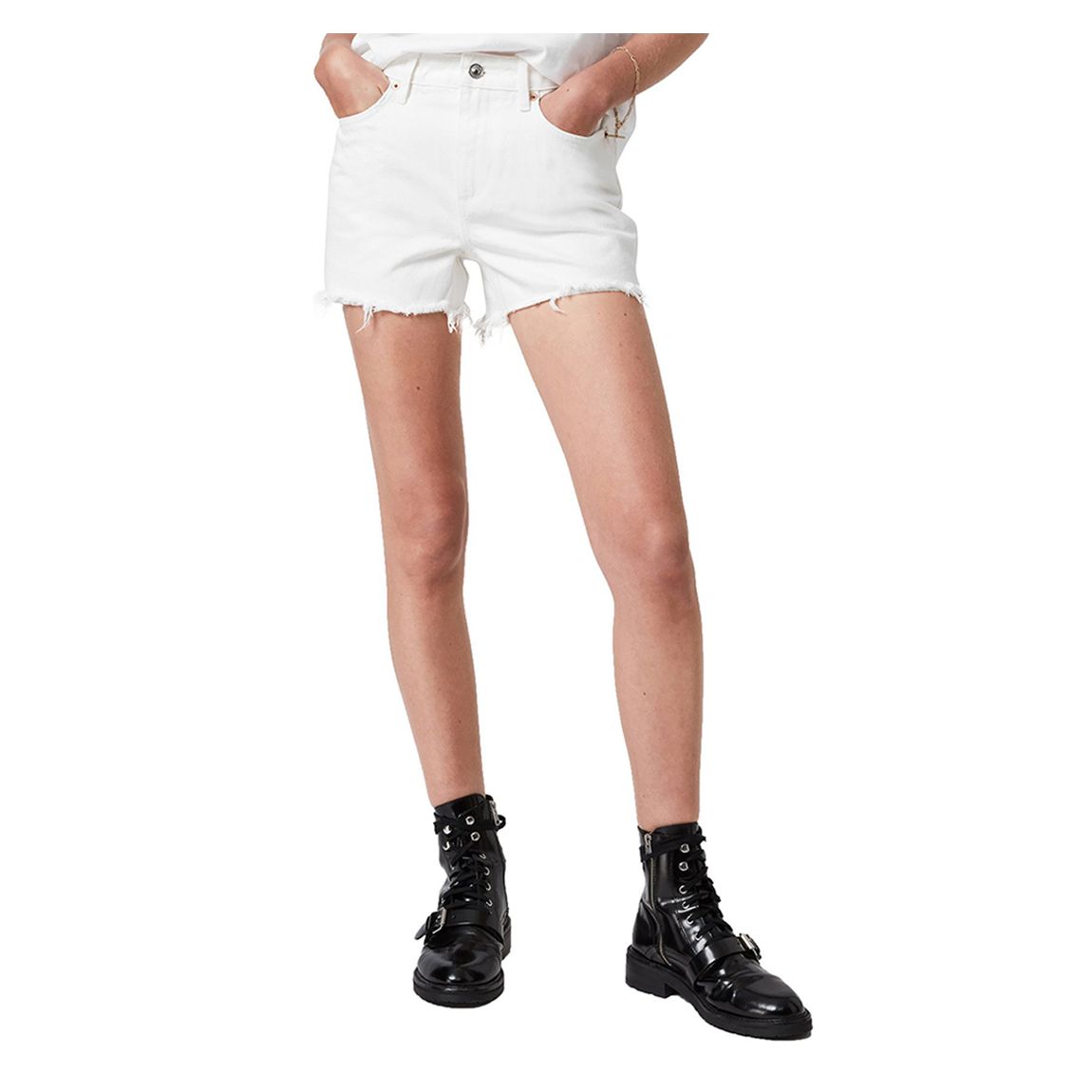 White Sandy Midrise Shorts main product photo