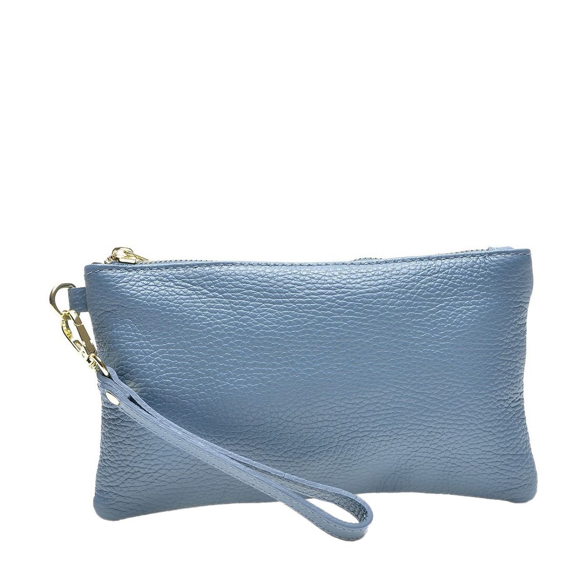 Light Blue Leather Clutch Bag main product photo