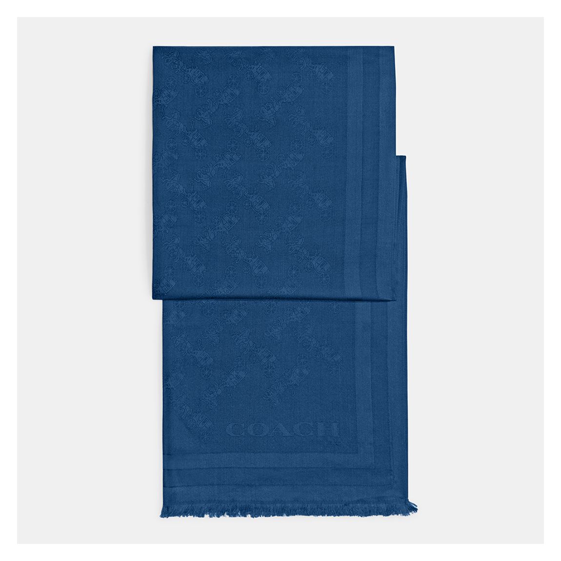 True Blue Horse And Carriage Print Jacquard Stole main product photo