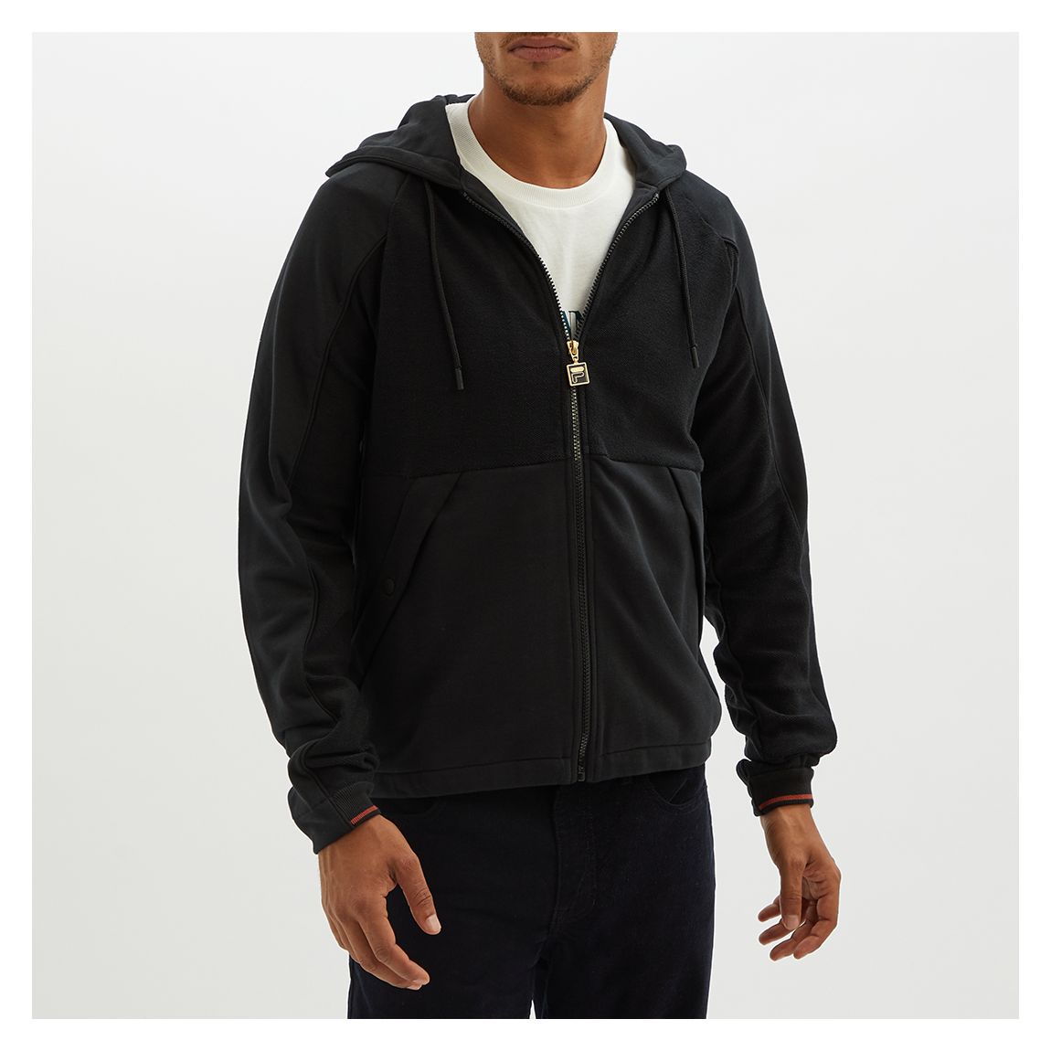 Black Seppi Cotton Blend Zip Hoodie main product photo