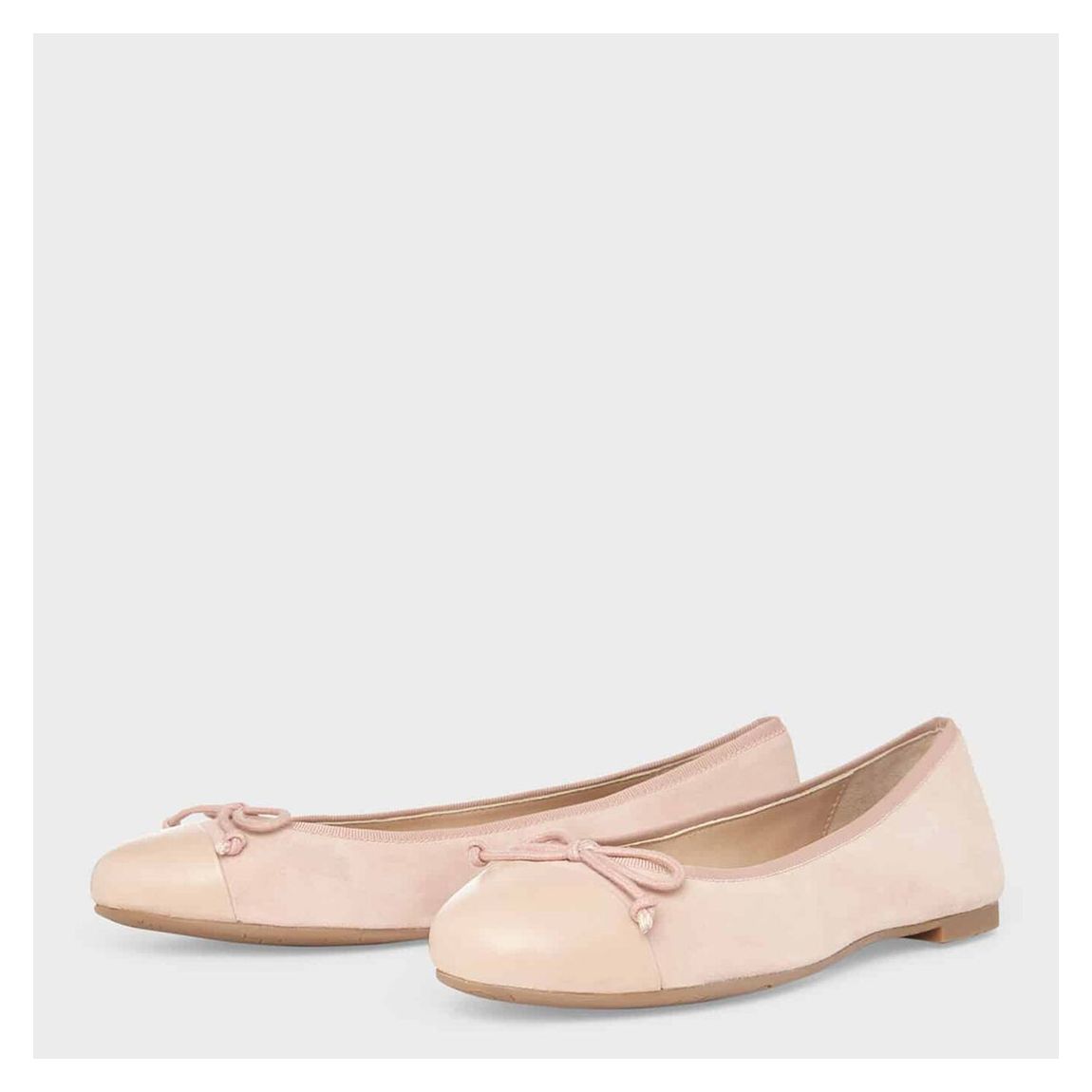 Pale Pink Flo Suede Ballerina Pumps main product photo