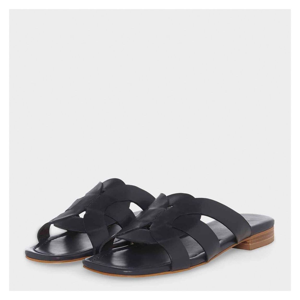Navy Alexandria Leather Sandals main product photo