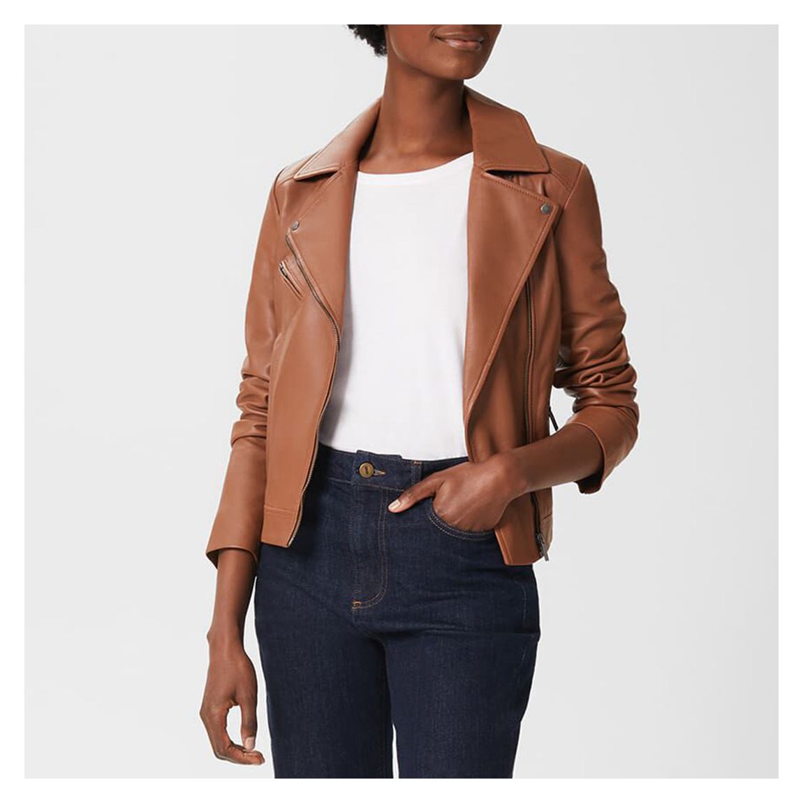 Brown Dakota Leather Jacket main product photo