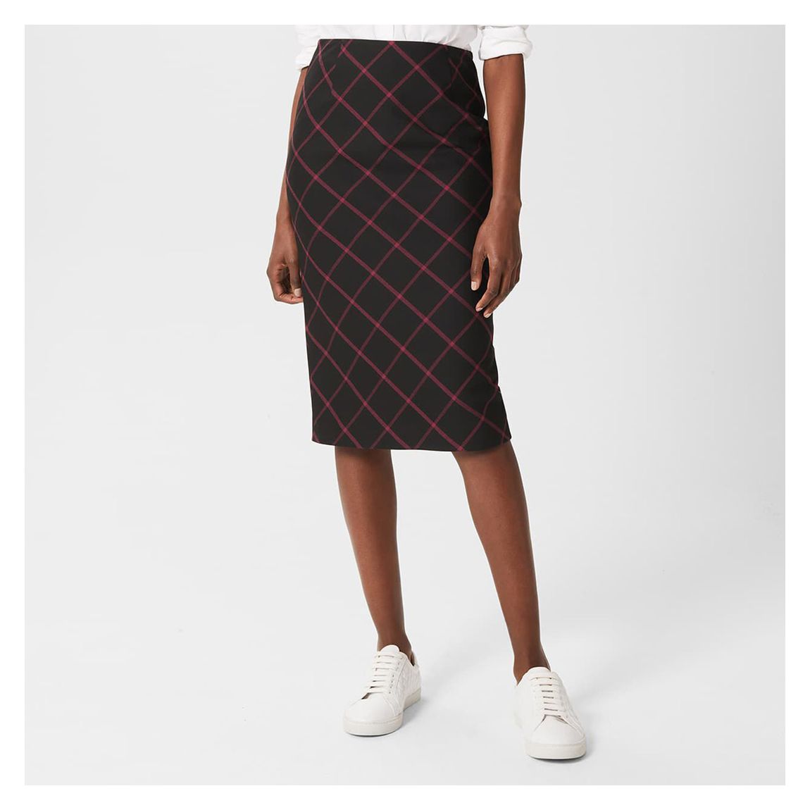 Black Eliza Check Pencil Skirt main product photo