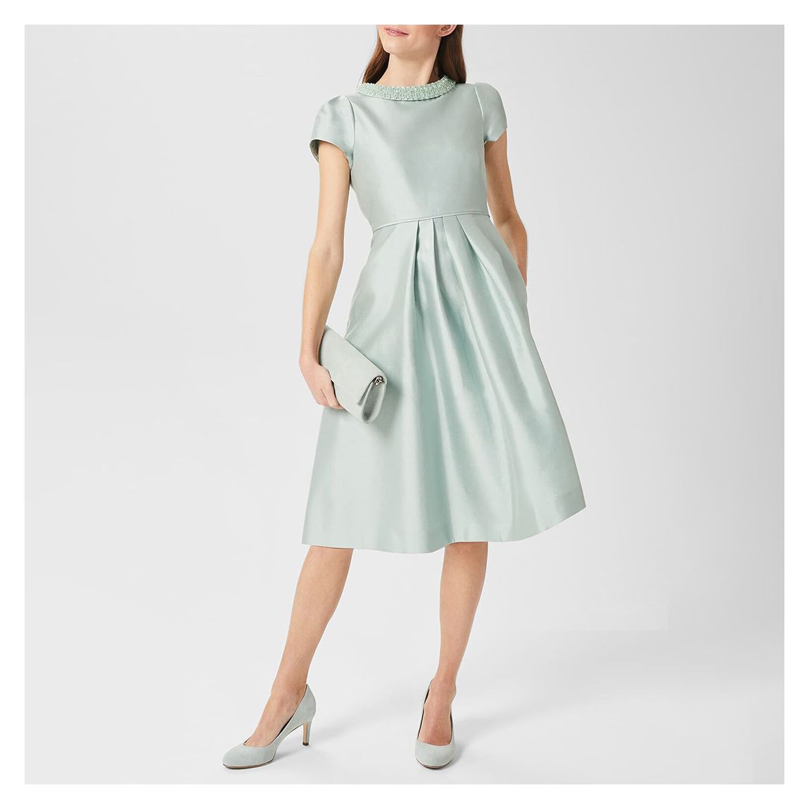 Mint Green Jocelyn Silk Blend Dress main product photo
