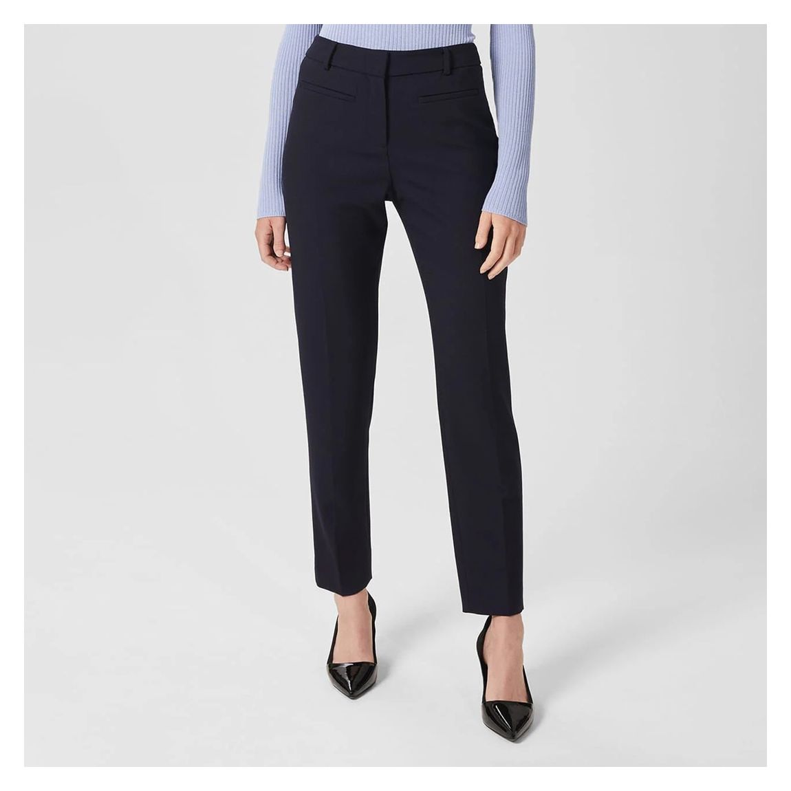Navy Laurel Tapered Wool Blend Trousers main product photo