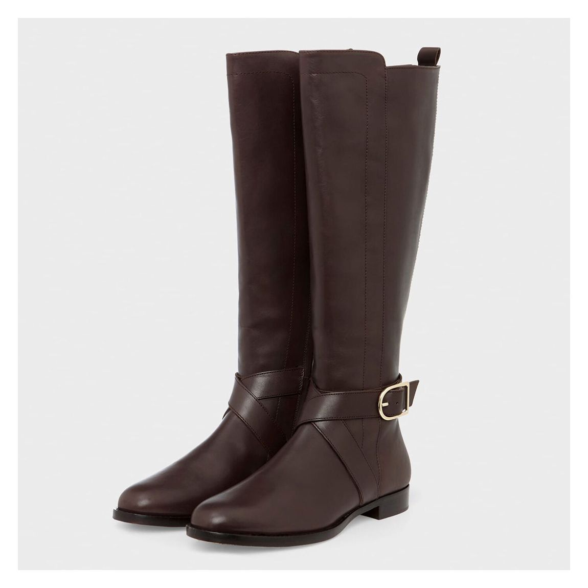 Dark Brown Lisette Knee High Leather Boots main product photo