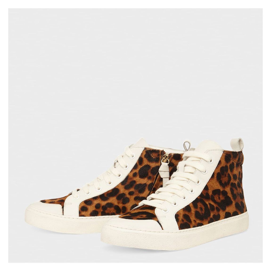 Tan Halle Printed High Top Leather Trainers main product photo