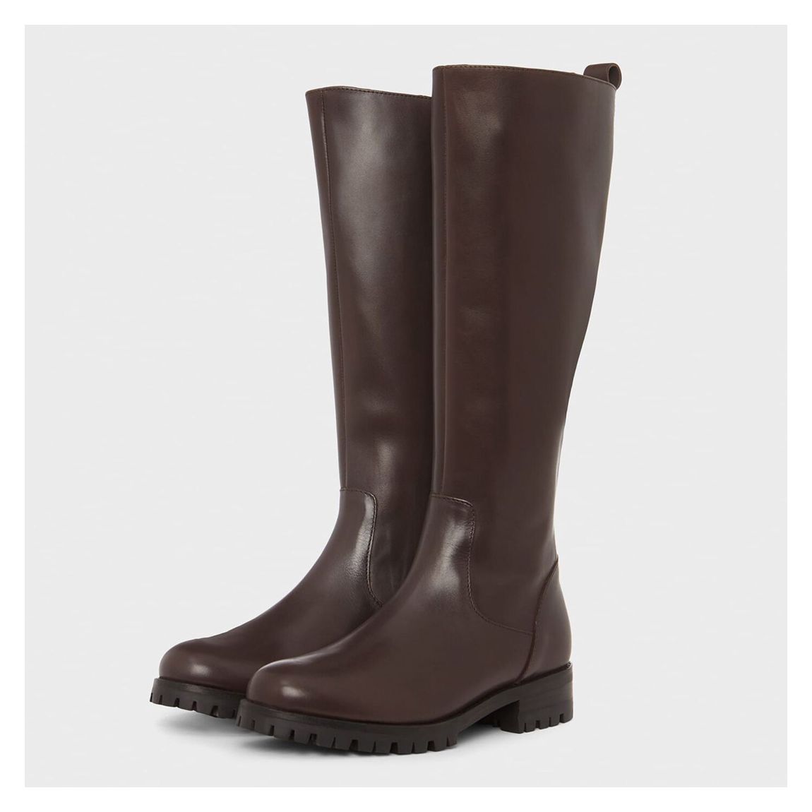 Dark Brown Kalani Knee High Leather Boots main product photo