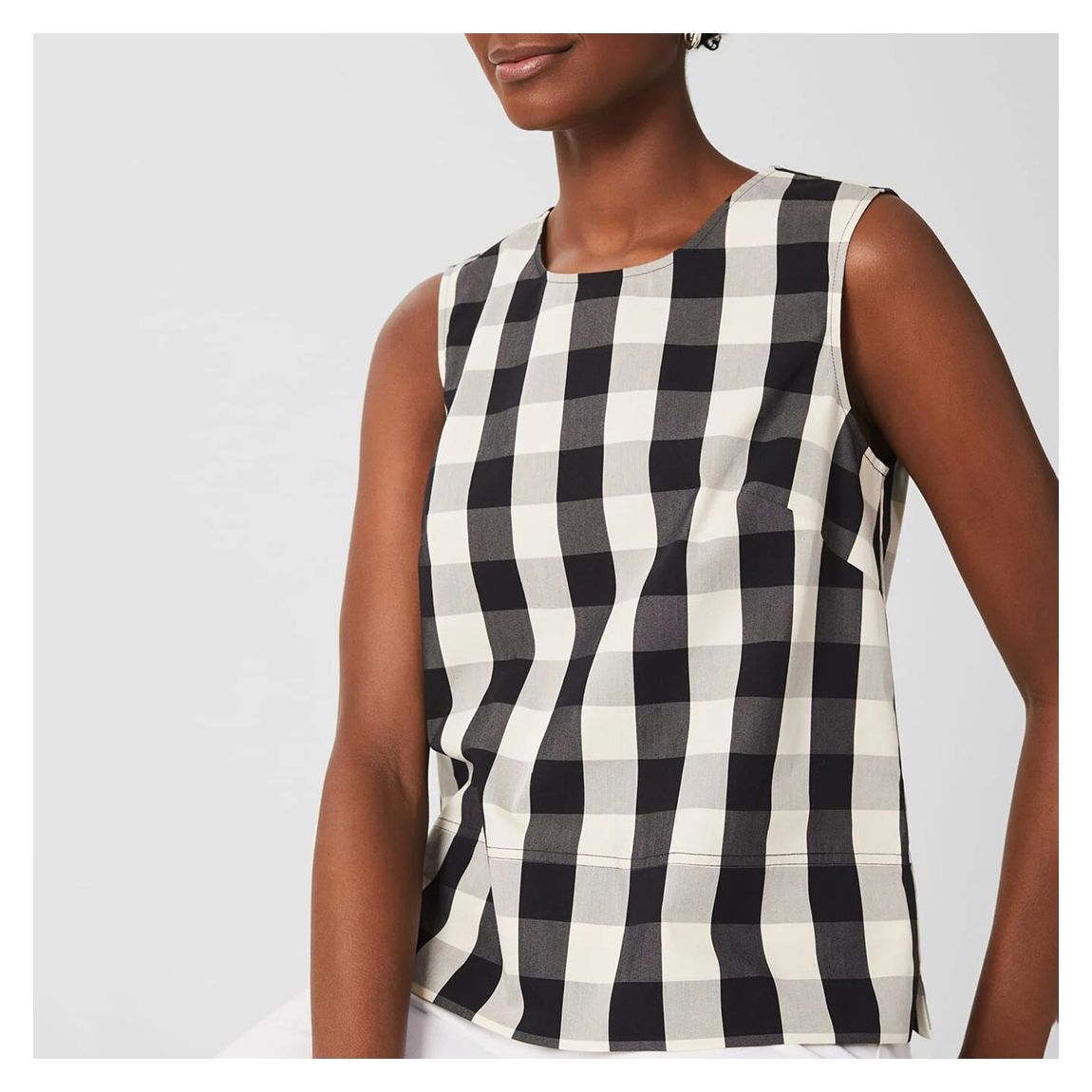 Black/White Penelope Check Top main product photo