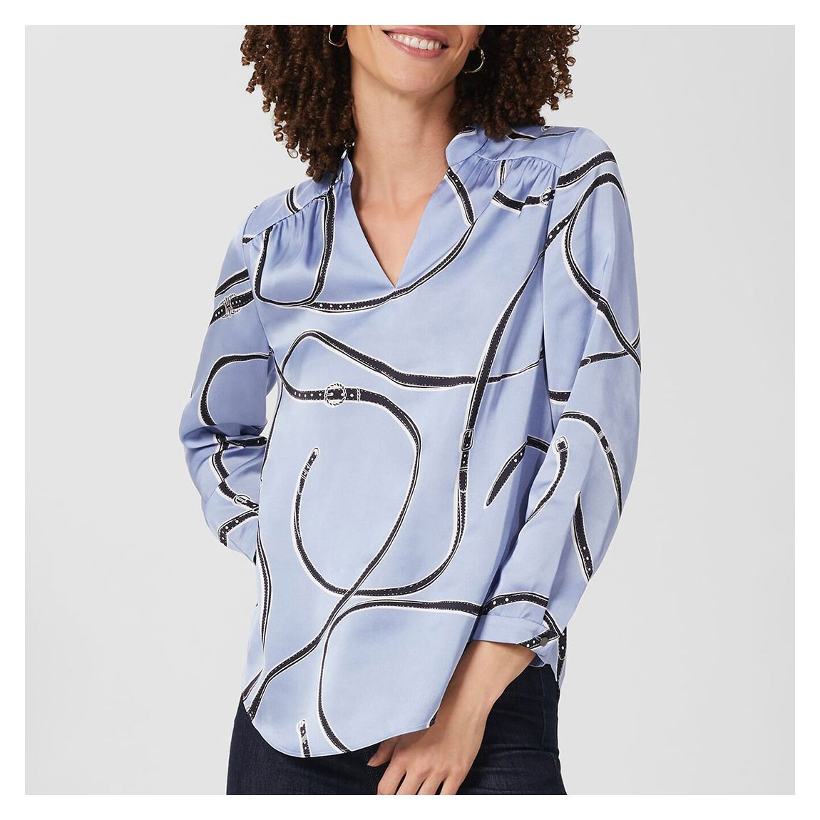 Light Blue Andra Printed Blouse main product photo