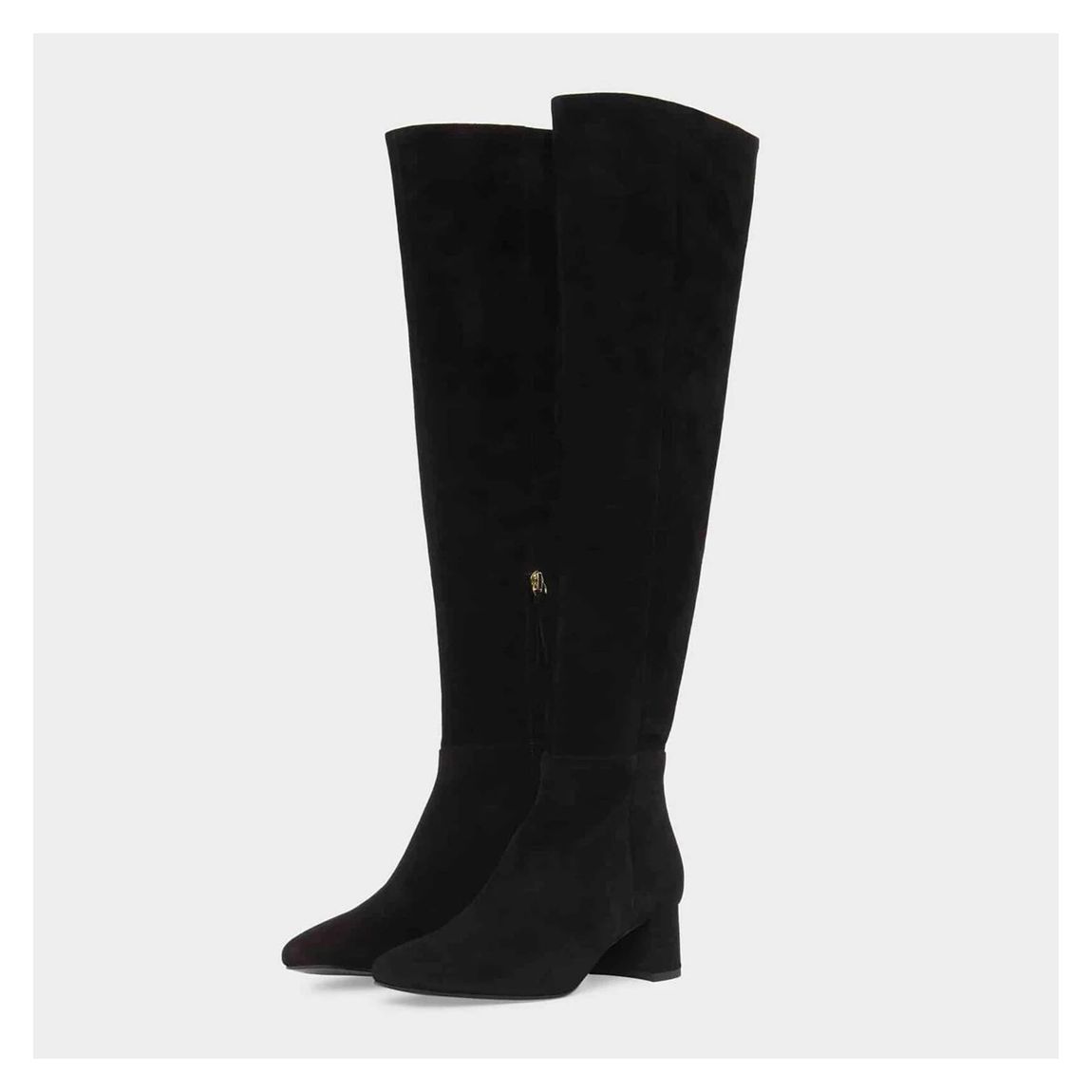 Black Khloe Suede Over The Knee Boots main product photo