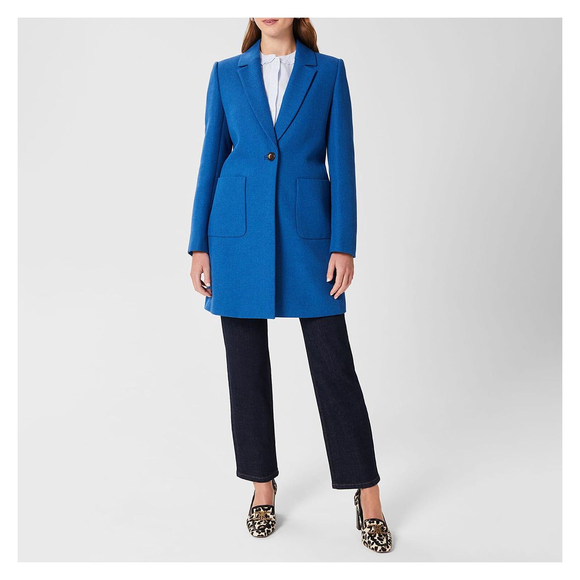 Blue Corina Wool Blend Coat main product photo