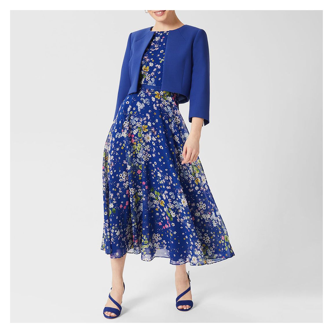 Blue Petite Arizona Cropped Blazer main product photo