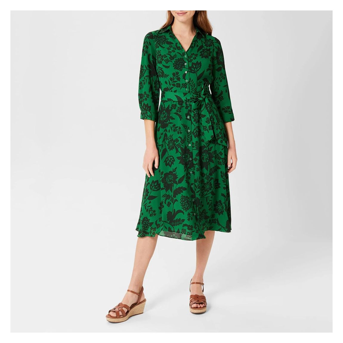 Green Dalia Printed Dress main product photo