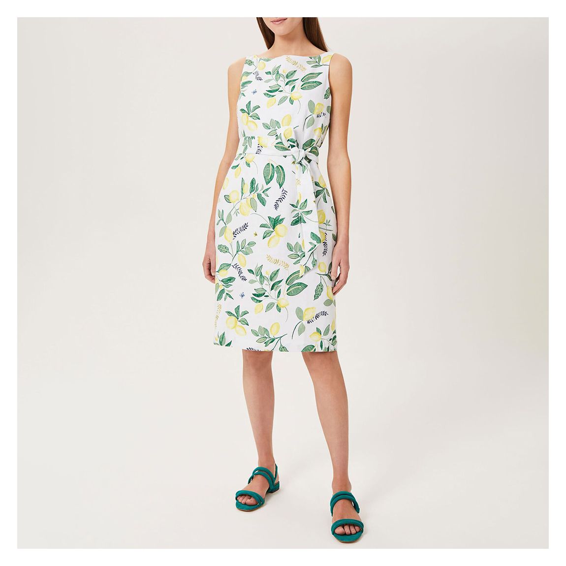 White/Multi Jaci Lemon Linen Dress main product photo