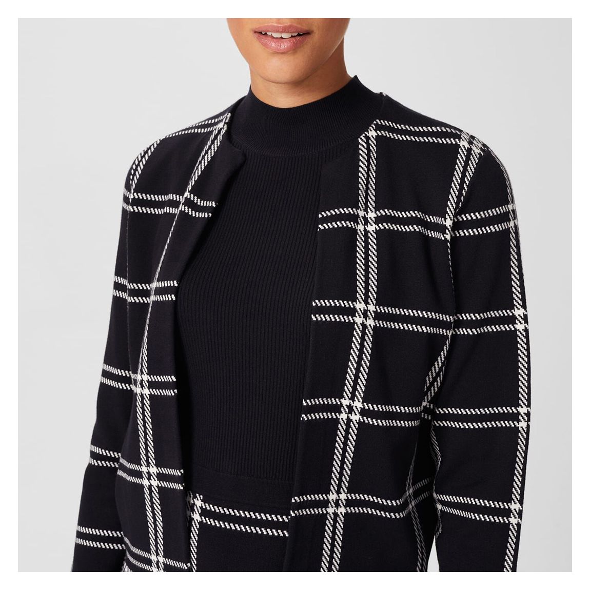 Navy May Check Print Jacket main product photo