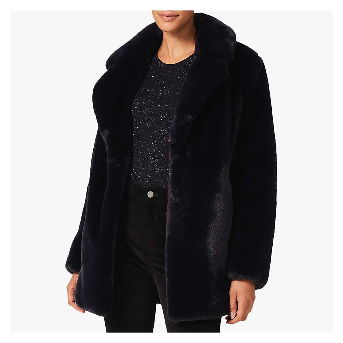 Navy Briony Faux Fur Coat main product photo