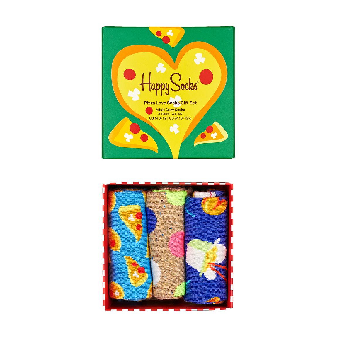 Multi 3-Pack Pizza Love Socks Gift Set main product photo