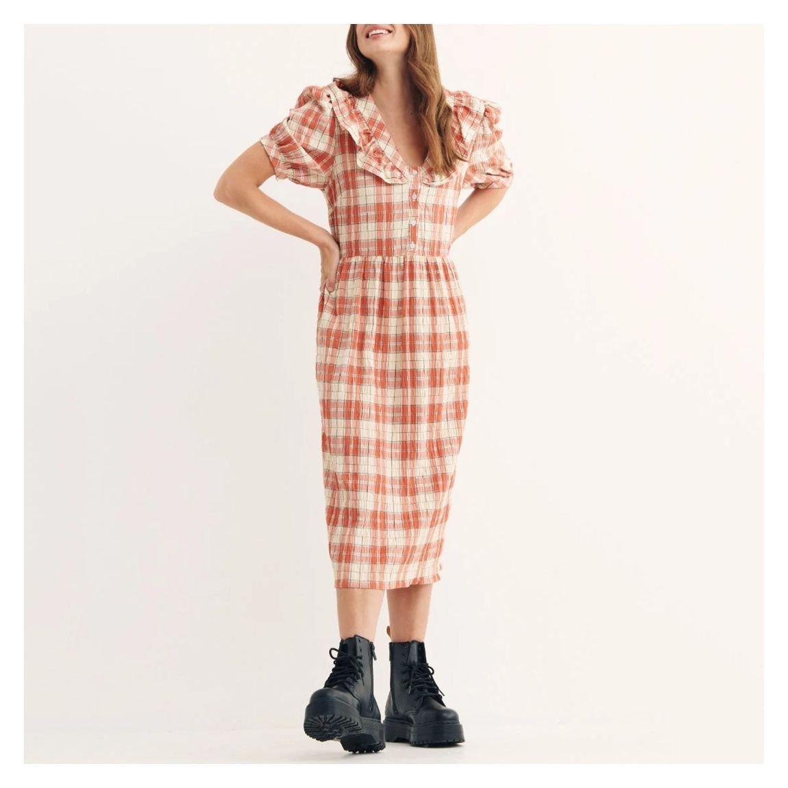 Multi Nikita Check Midi Dress main product photo