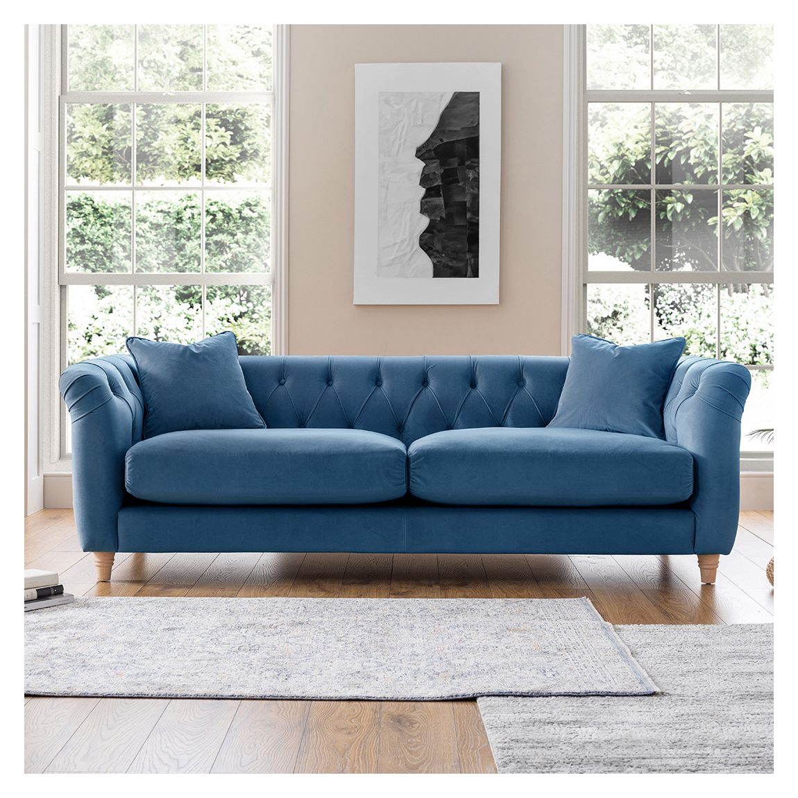 The Soho Large Sofa, Velvet Sky main product photo