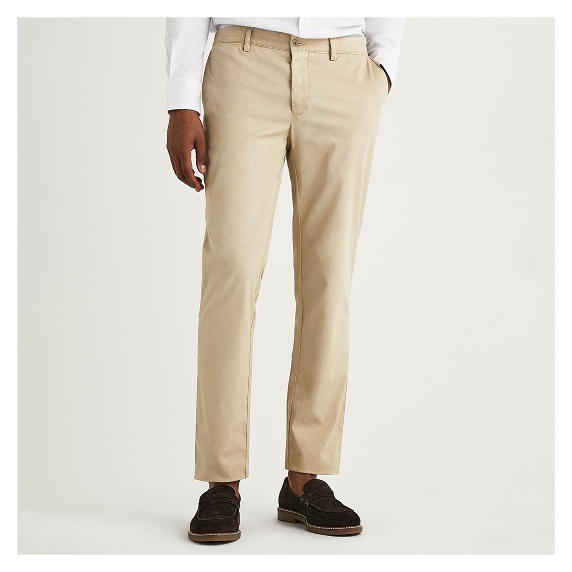 Beige Straight Cotton Trousers main product photo