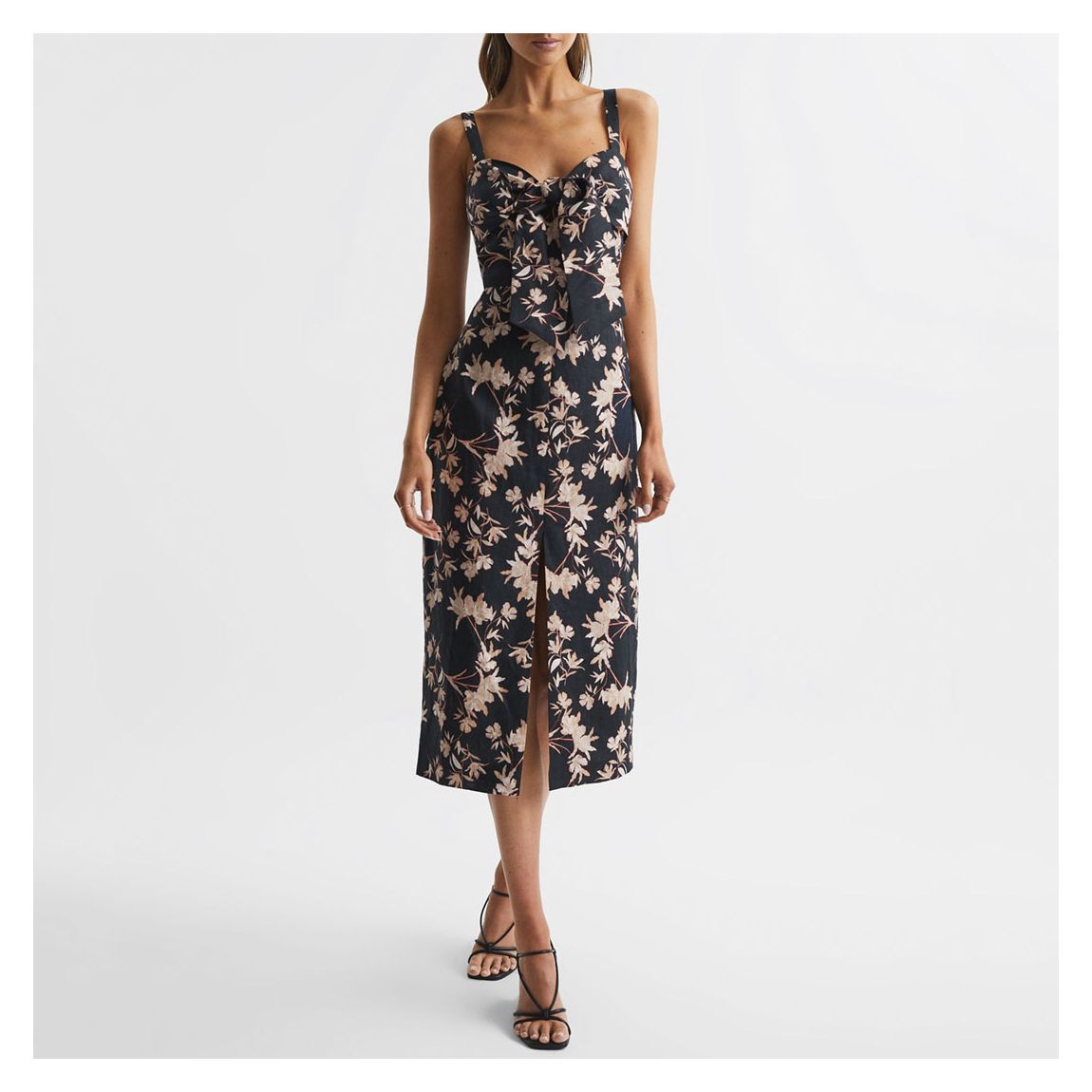 Black Aleen Floral Midi Dress main product photo