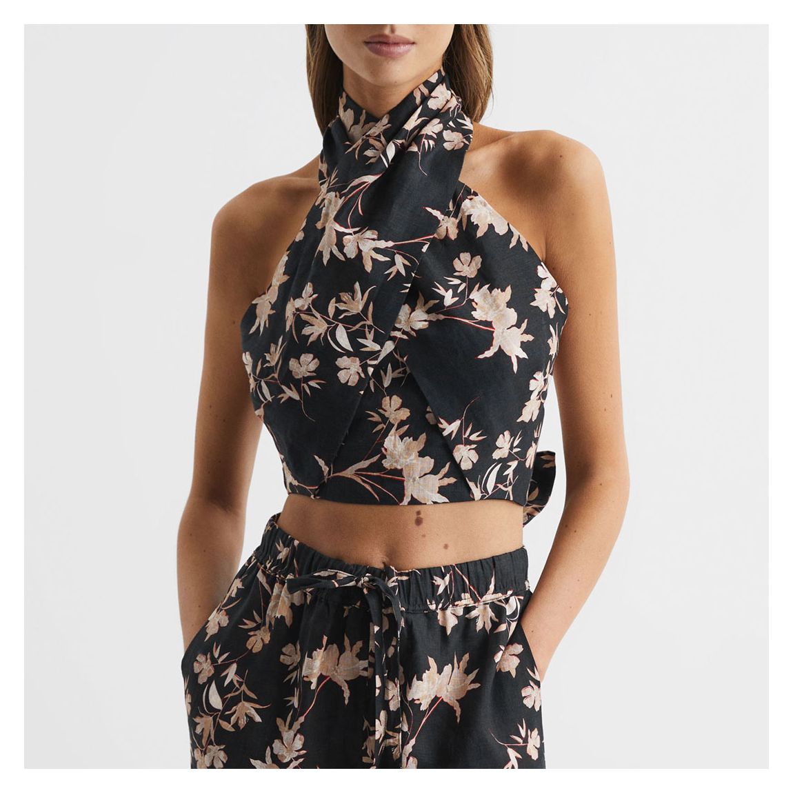 Black Ally Halter Neck Crop Top main product photo