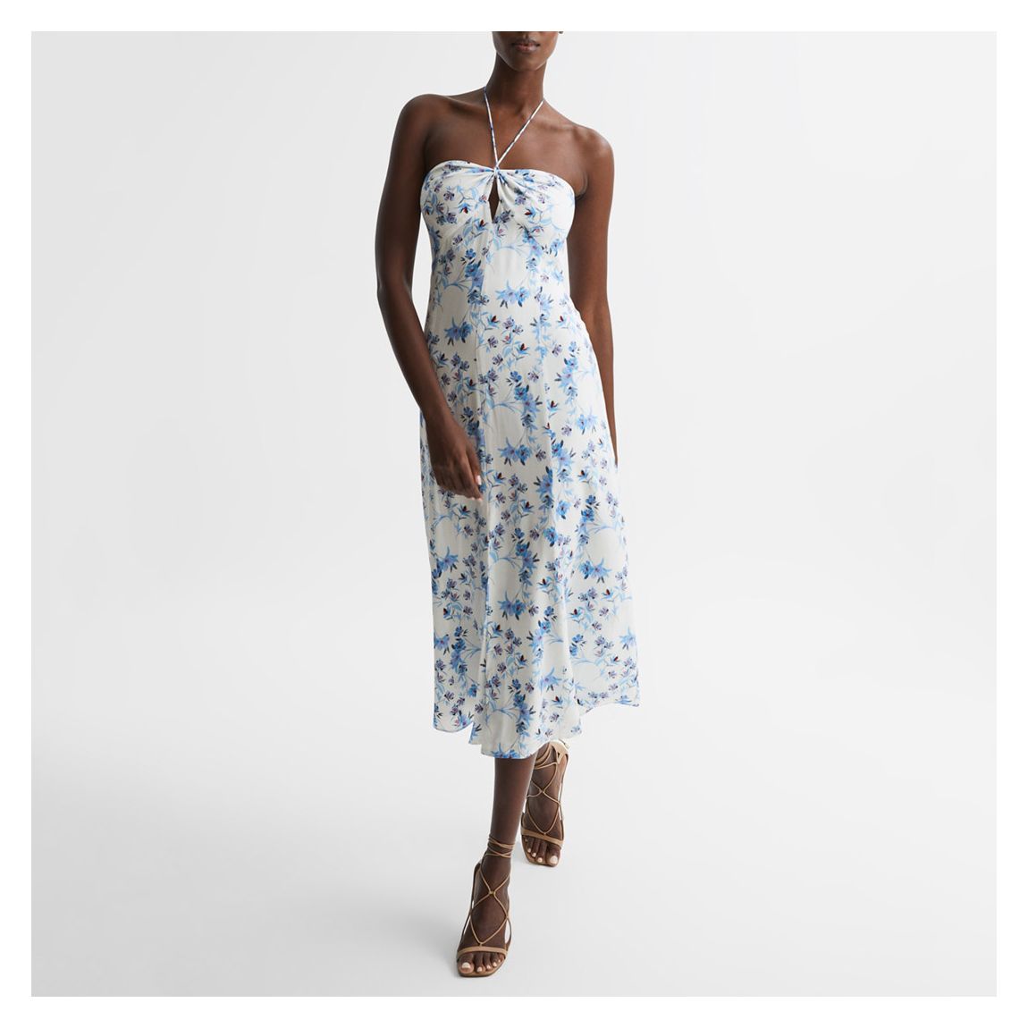 White/Blue Sophia Midi Dress main product photo