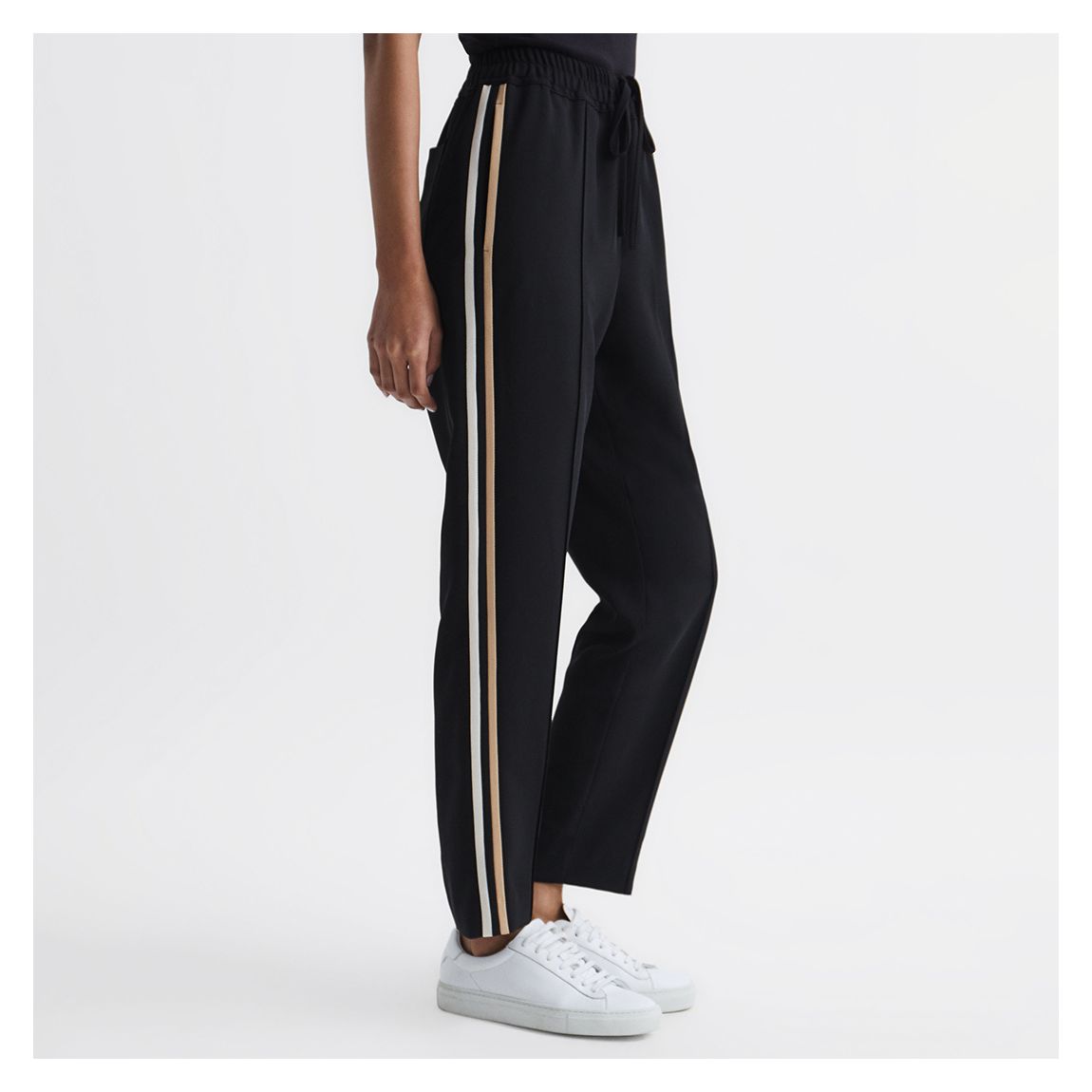 Black Odell Petite Taper Trousers main product photo