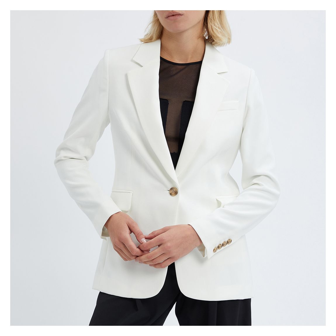 White Luna Single Breasted Blazer main product photo