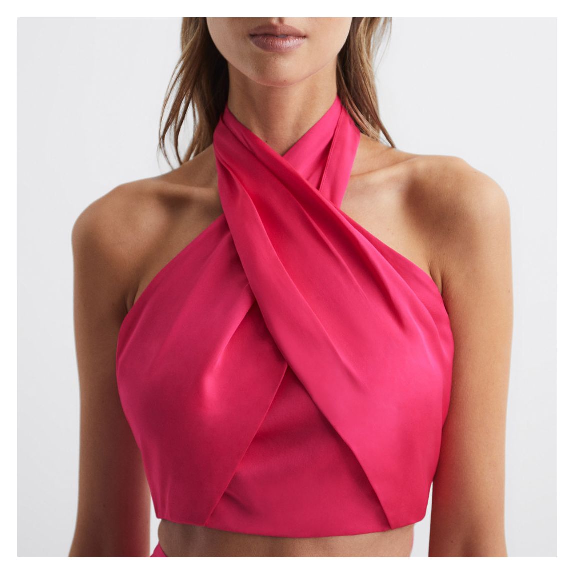 Pink Ruby Halter Neck Crop Top main product photo