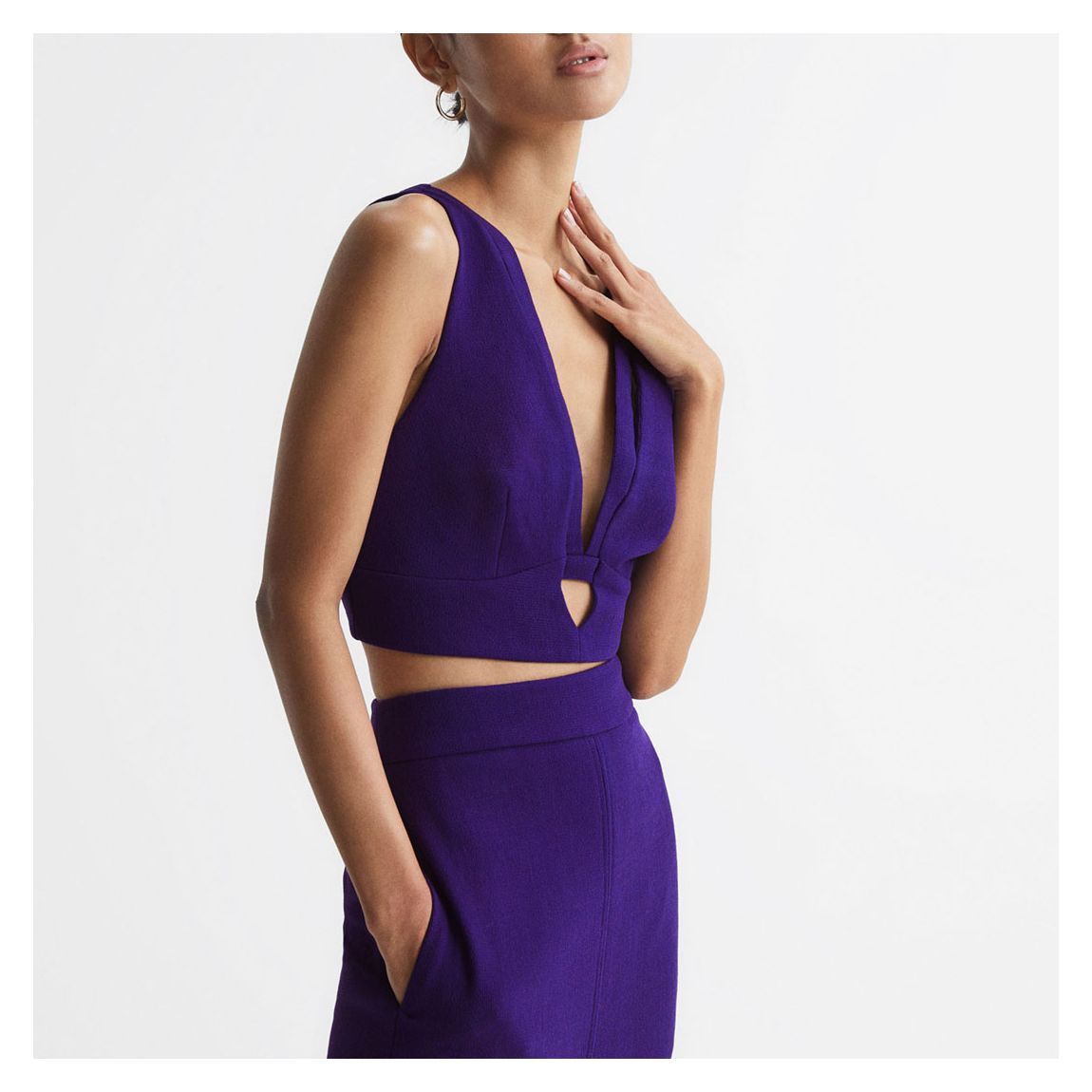 Purple Maisie Wool Crop Top main product photo
