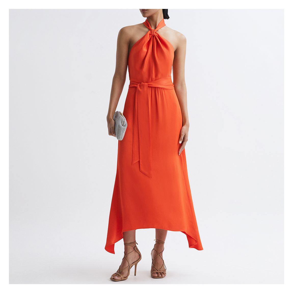 Orange Evelyn Halter Neck Dress main product photo