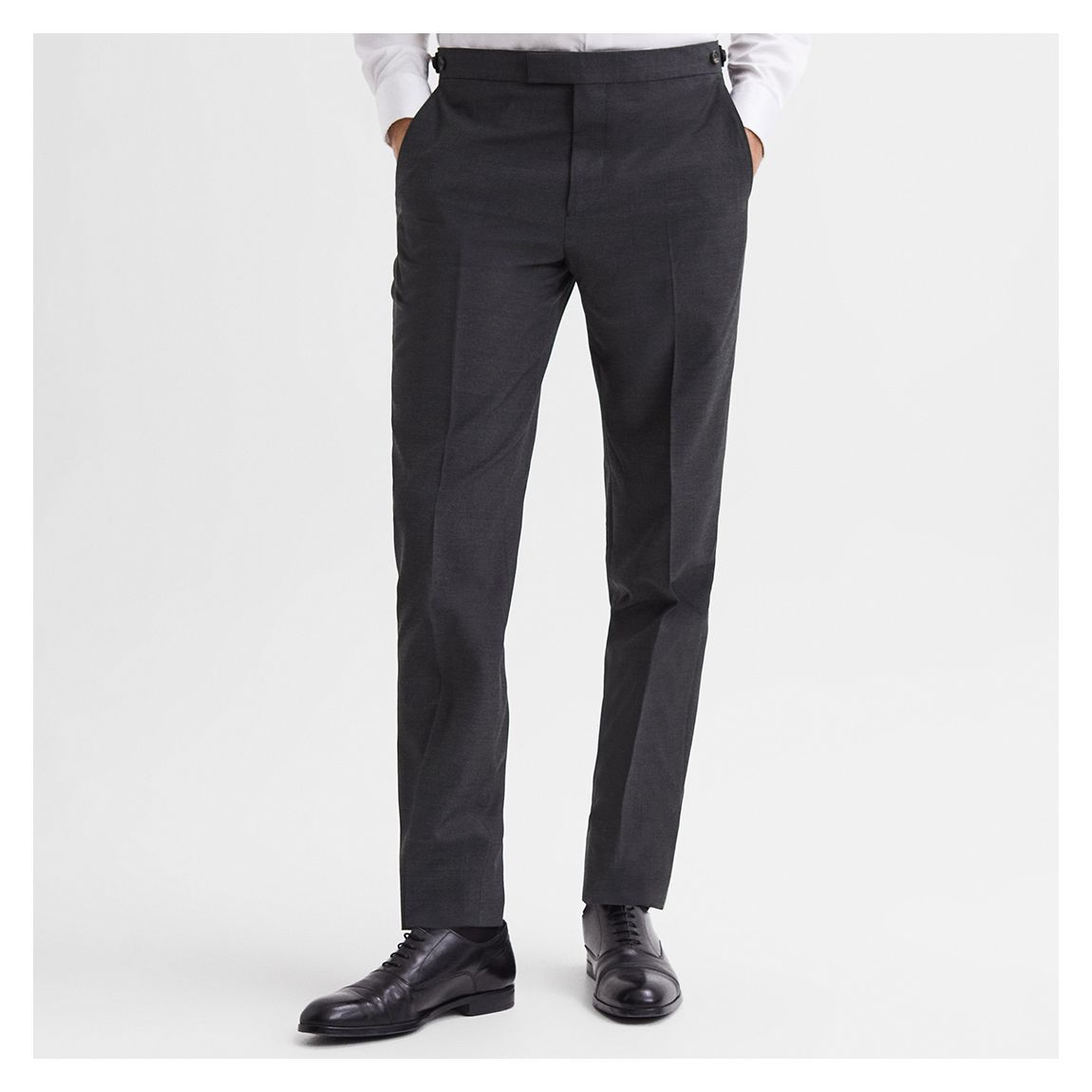 Charcoal Hope Straight Wool Blend Trousers main product photo